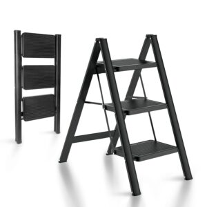 Reach New Heights Safely! 3-Step Foldable Aluminium Ladder