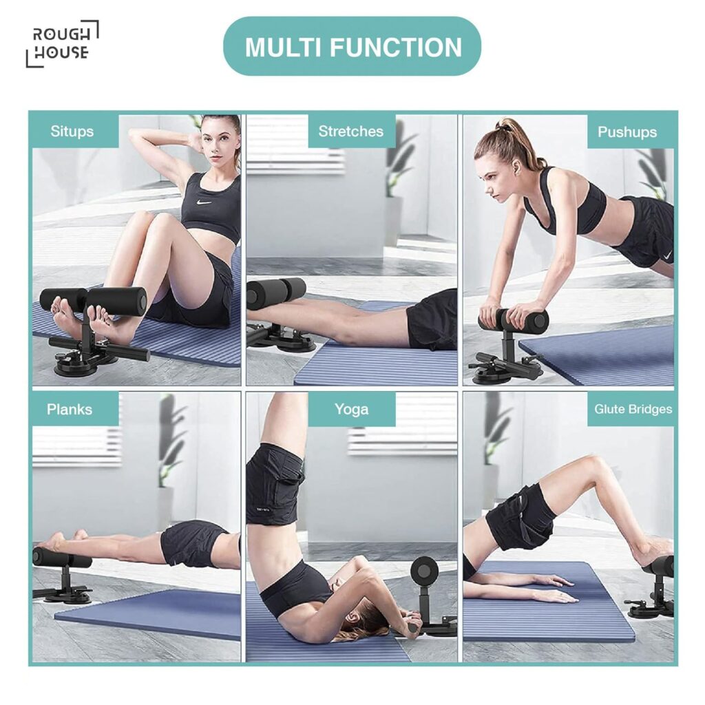 Mulitple workout wiht Adjustable SIt Up Bar