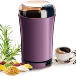 Portablle Coffee and Spice Grinder with cofee mug and spices