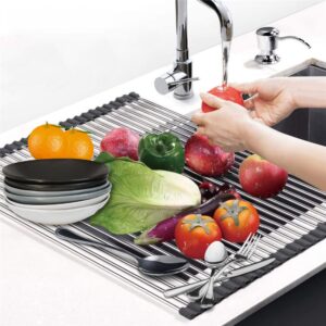 Roll Up Foldable Over The Sink Dish Drying Rack – The Ultimate Space-Saving Kitchen Essential!