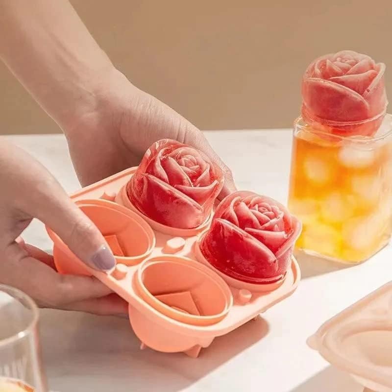 Holding Silicone Rose Ice Cube Molding Tray