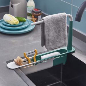 Transform Your Kitchen with Telescopic Sink Storage Rack!